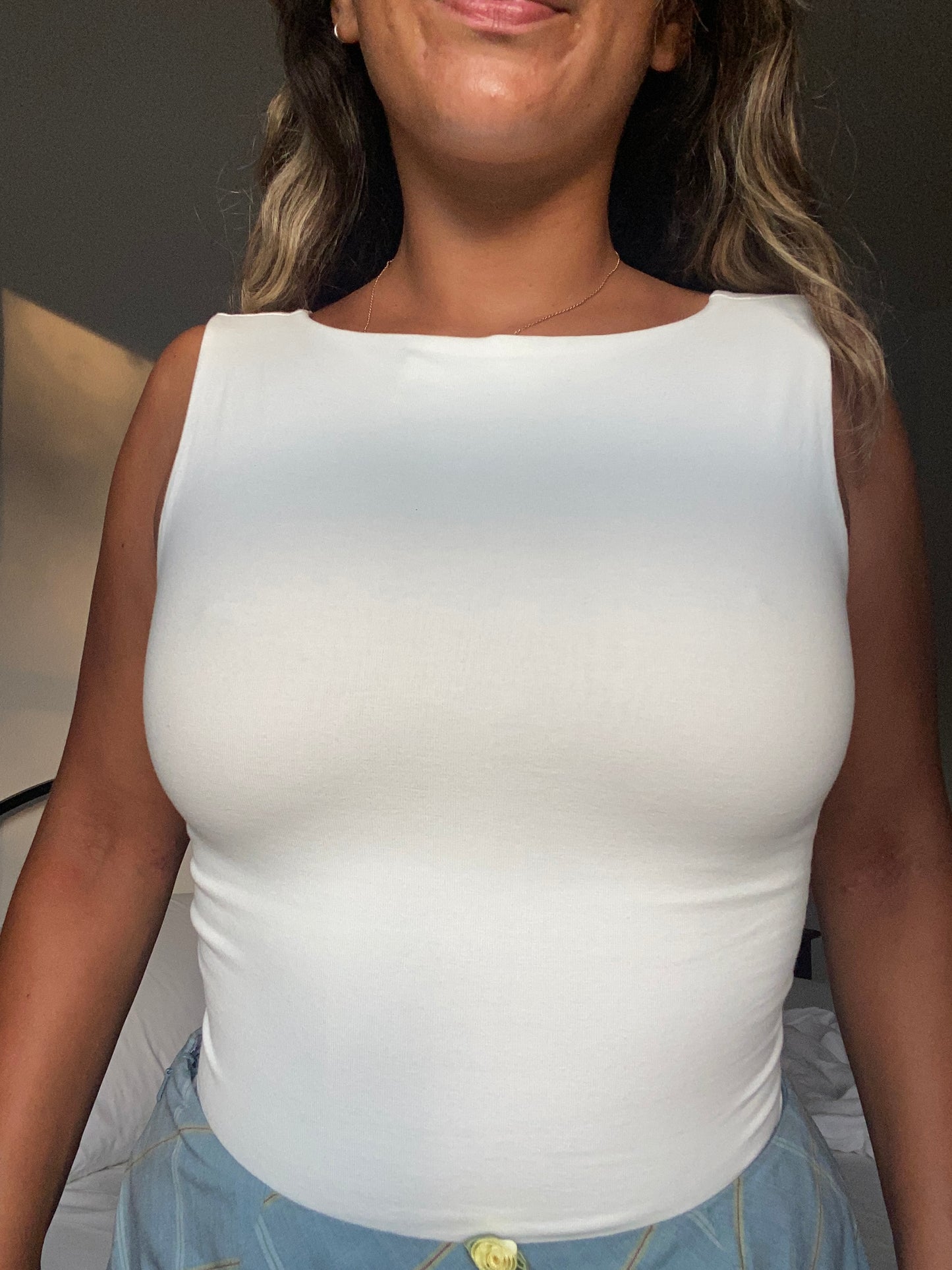 The 'Havana' Reversible Organic Cotton Top in Off-White