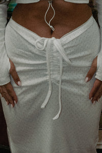 'La Cubana' Organic Cotton Pointelle Midi Skirt
