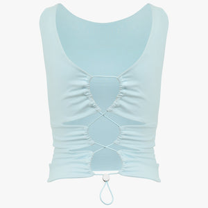 The "Santa-Fe" Reversible Organic Cotton Top in Riviera Blue