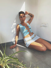 Load image into Gallery viewer, The &quot;Santa-Fe&quot; Reversible Organic Cotton Top Sample in Riviera Blue