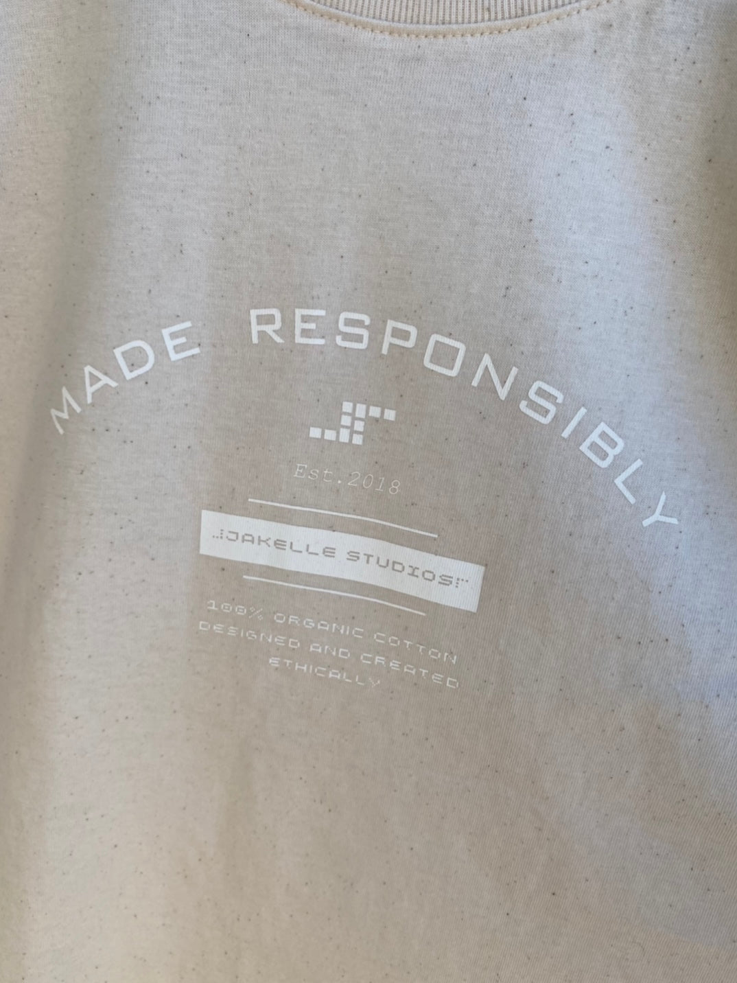 Made Responsibly Organic Cotton Tee in Ecru