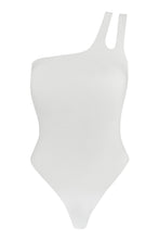 Load image into Gallery viewer, Two Strap Asymmetric Bodysuit Sample in Off-White