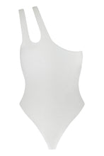 Load image into Gallery viewer, Two Strap Asymmetric Bodysuit Sample in Off-White