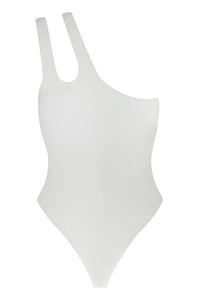 Two Strap Asymmetric Bodysuit Sample in Off-White