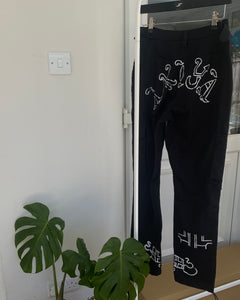 Akiya X Jakelle 'Cali' Cargos in Black Organic Cotton Size 10